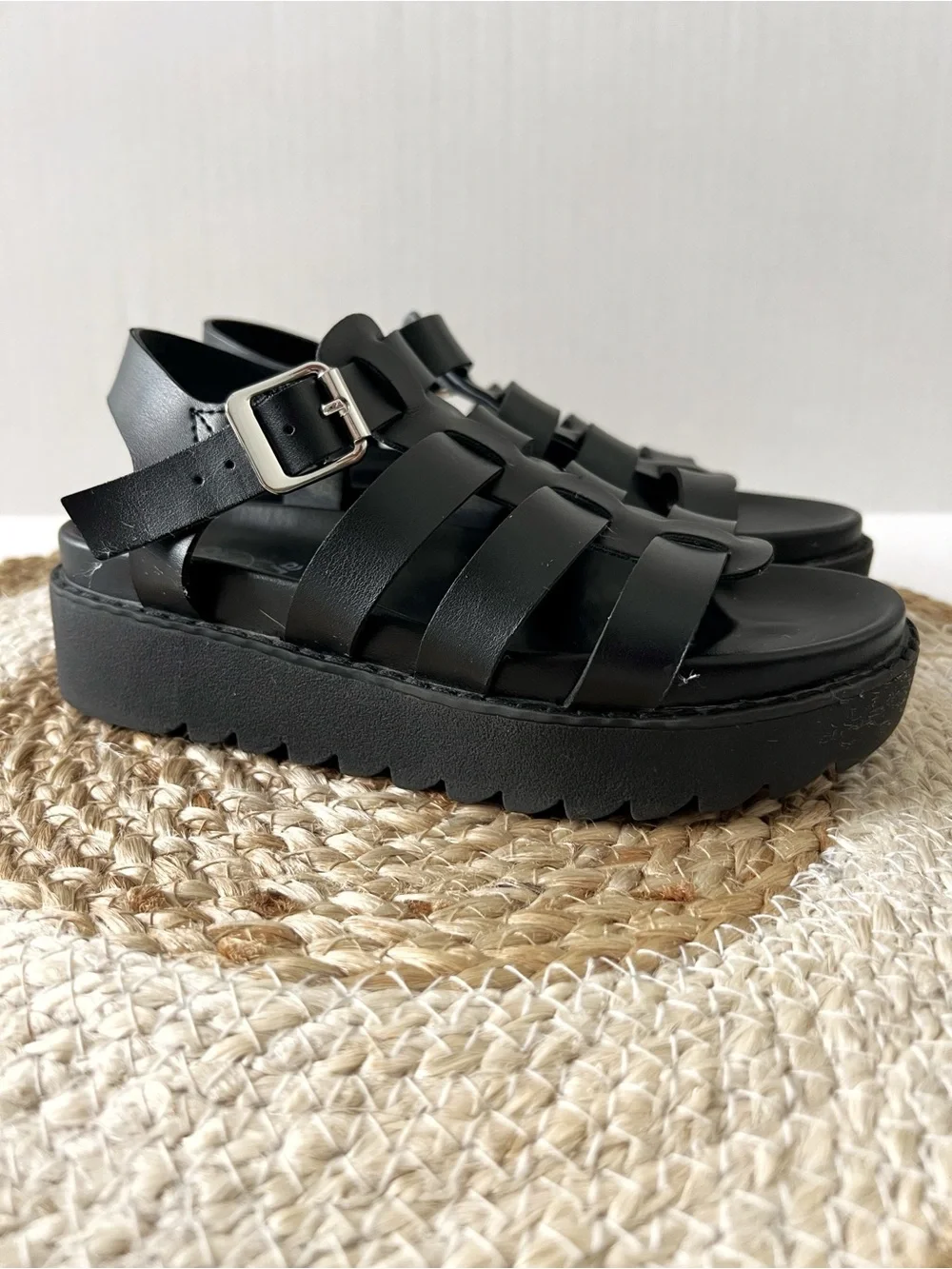 Art Class Girls Black Strappy Platform Sandals